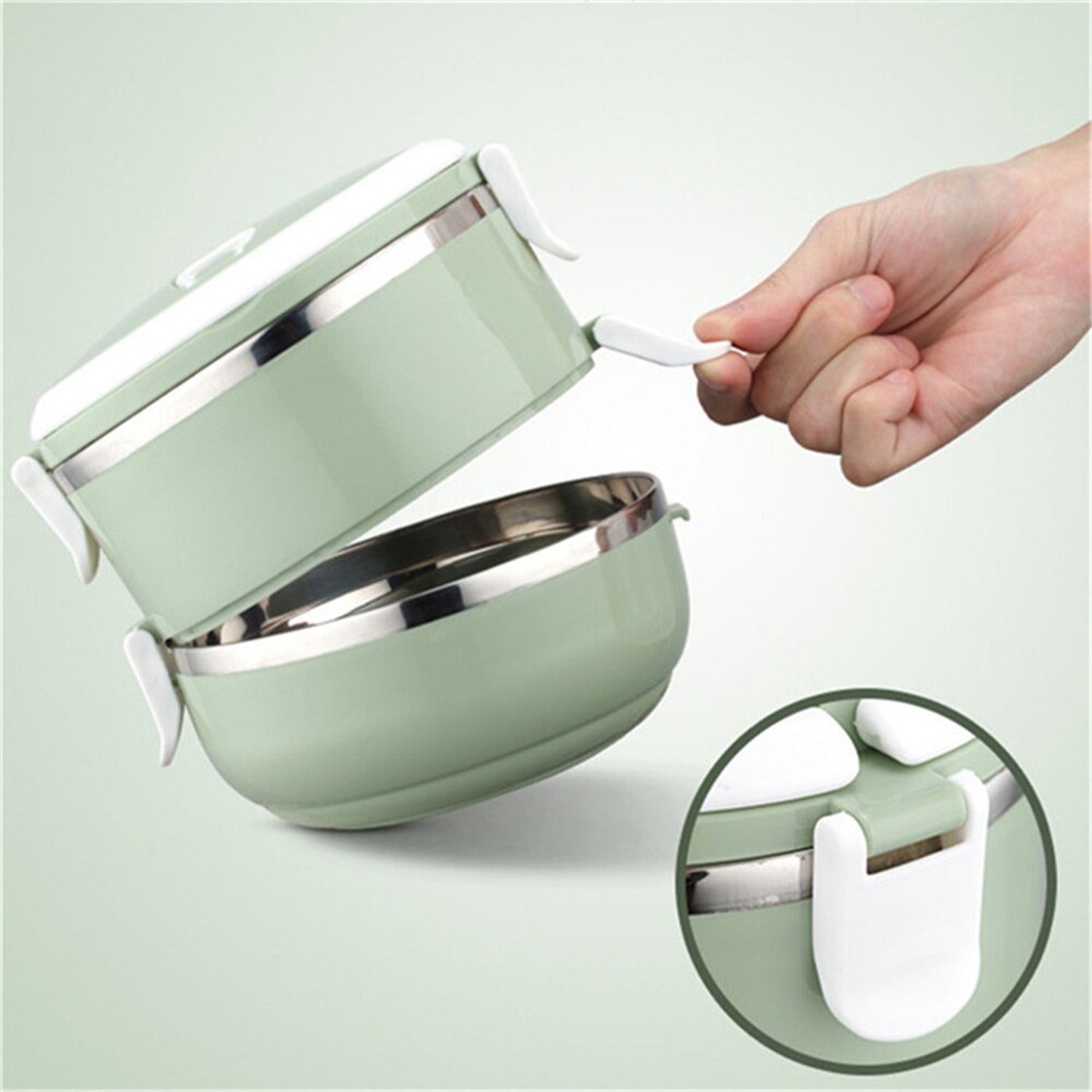 2873 Multi Layer Stainless Steel Hot Lunch Box (2 Layer) DeoDap 2873 Multi Layer Stainless Steel Hot Lunch Box (2 Layer) DeoDap